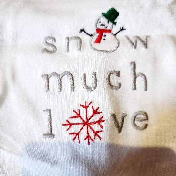 NWT CARTER'S 2-Piece "Snow Much Love" Baby Winter Outfit 3M White Grey Christmas - Picture 4 of 8
